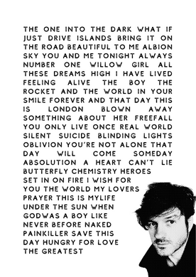 Song lyric Tea Towel